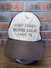 Vintage Henry County Propane Gas Paris Tennessee USA Made Brown Tan Snapback Hat