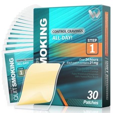 Nicotine Patches Step 1 Effective Helps Quit Smoking, 21 mg, 30 Patches...