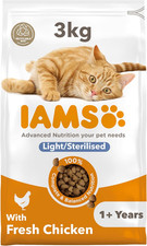 IAMS Light in Fat Dry Cat Food Chicken 3kg 5.65 per kilo
