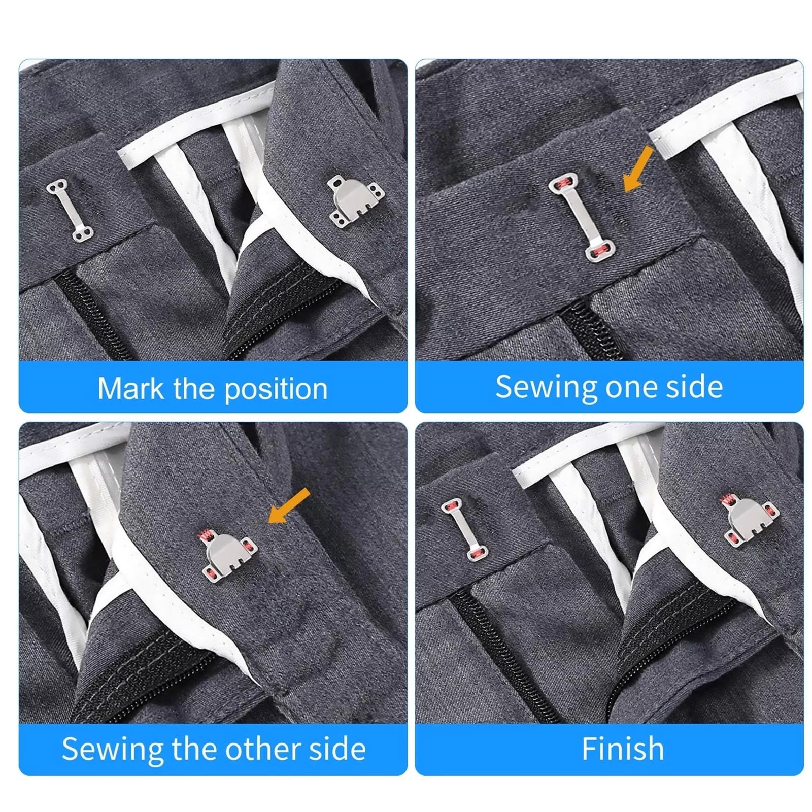 100 Pair 3 Styles Sewing Hook & Eye Closure Snap Fastener Clothing Fixing Tool