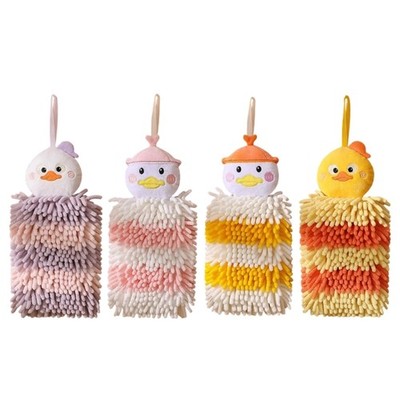 Cute Creature Hand Towels With Hanging Hook For Easy Use Cleaning Cloth