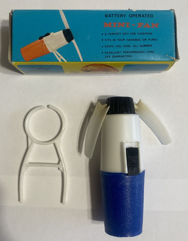 Vintage Portable Mini Fan Battery Operated In Original Box Working! 1970’s