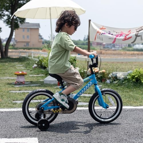  NuNu 12 14 16 Inch Kids Bike BMX Style for 2 blue 12 Inch With Training Wheels