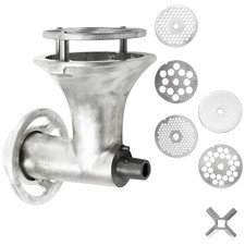 Hobart 22C/E-FS5PLT #22 Funnel-Shaped Meat Chopper Attachment with Knife and 5 P