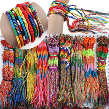 50PCS Bulk Jewelry Lots Colorful Braid Friendship Cord Strand Bracelets