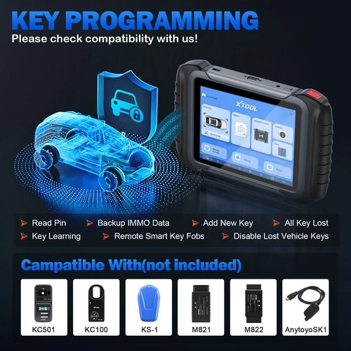 XTOOL D8S V2.0 Auto Diagnostic OBD2 Scanner E.CU Coding Topo Mapping 42+ Resets