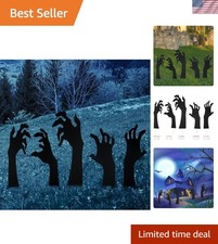 5 Pack Halloween Black Hands Yard Signs with Stakes Scary Silhouette Hallowee...