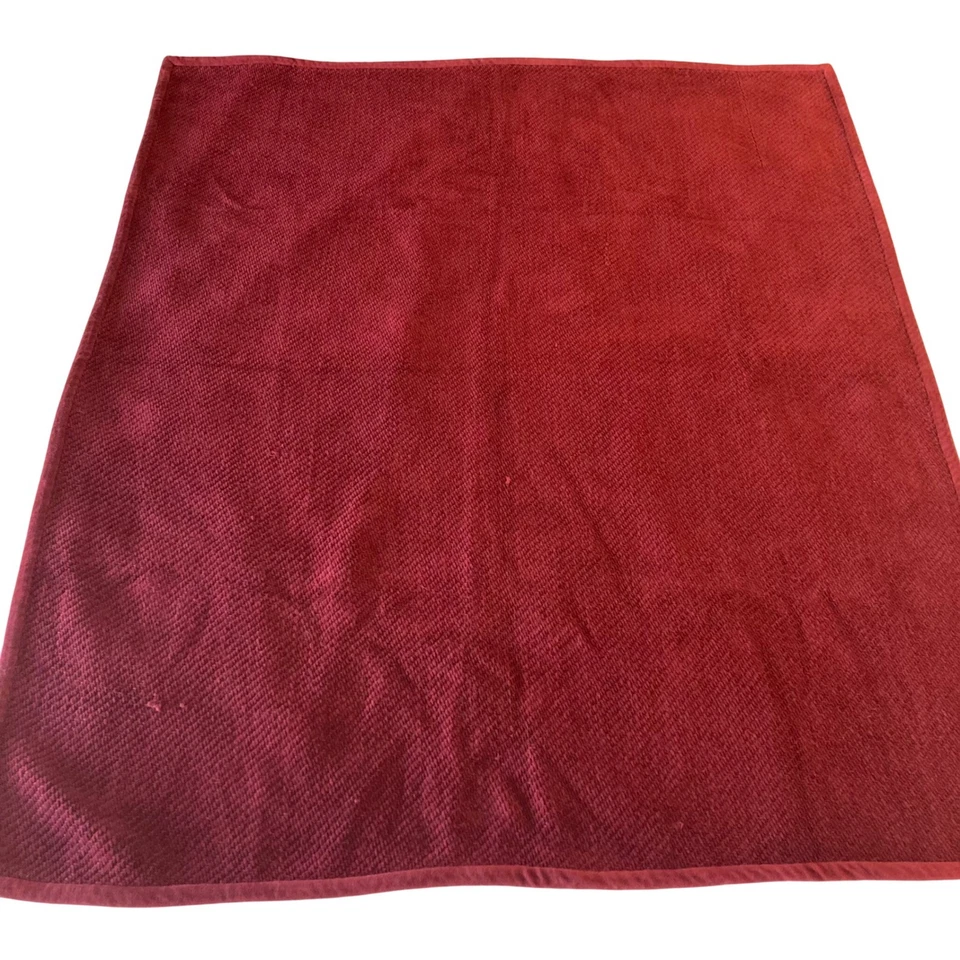 Pottery Barn Throw Blanket Cardinal Red Cotton Knit Textured 50x60 - Image 2 of 4