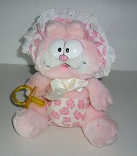 Vintage 1981 Dakin Garfield Babykins Pink Plush w/ Pacifier 10" Plush Toy L K