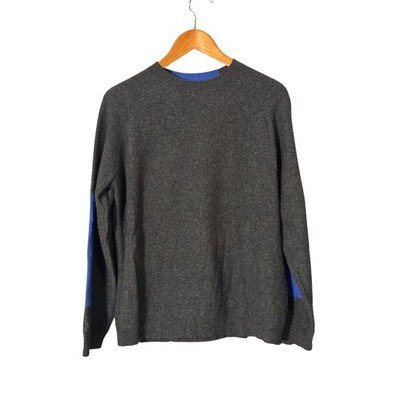 Vintage Structure Mens Medium 100% Lambswool Sweater Elbow Patches