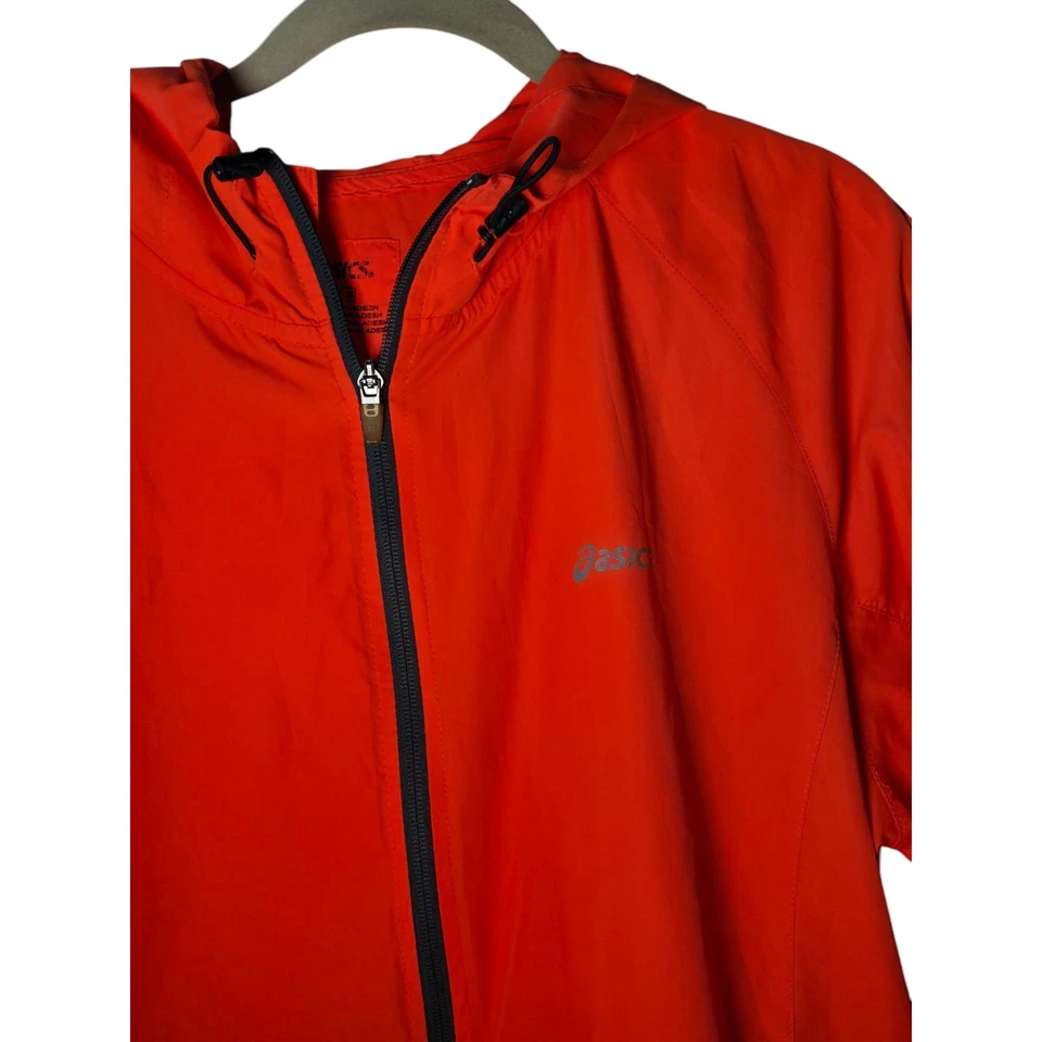 ASICS Men's Orange Yellow Running Jacket workout Full Zip Size M Lightweight - Image 2 of 4