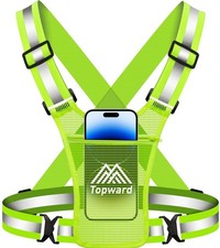 Topward Running Vest Chest Phone Holder for Women Men, Reflective V... Fast Ship