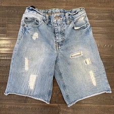 77kids By American Eagle Jean Shorts Boys Size 8 Distressed Adjust Waist