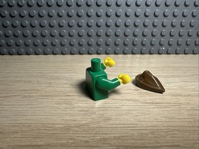 LEGO Torso Castle Forestman Black Belt w/ Buckle Brown Pouch & Bycocket 4506