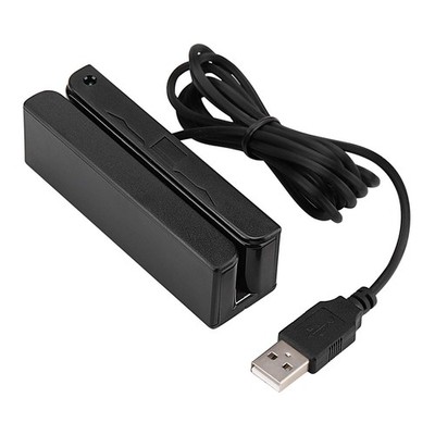 MSR90 USB Swipe Magnetic Credit Card Reader 3 Tracks Mini Smart black 