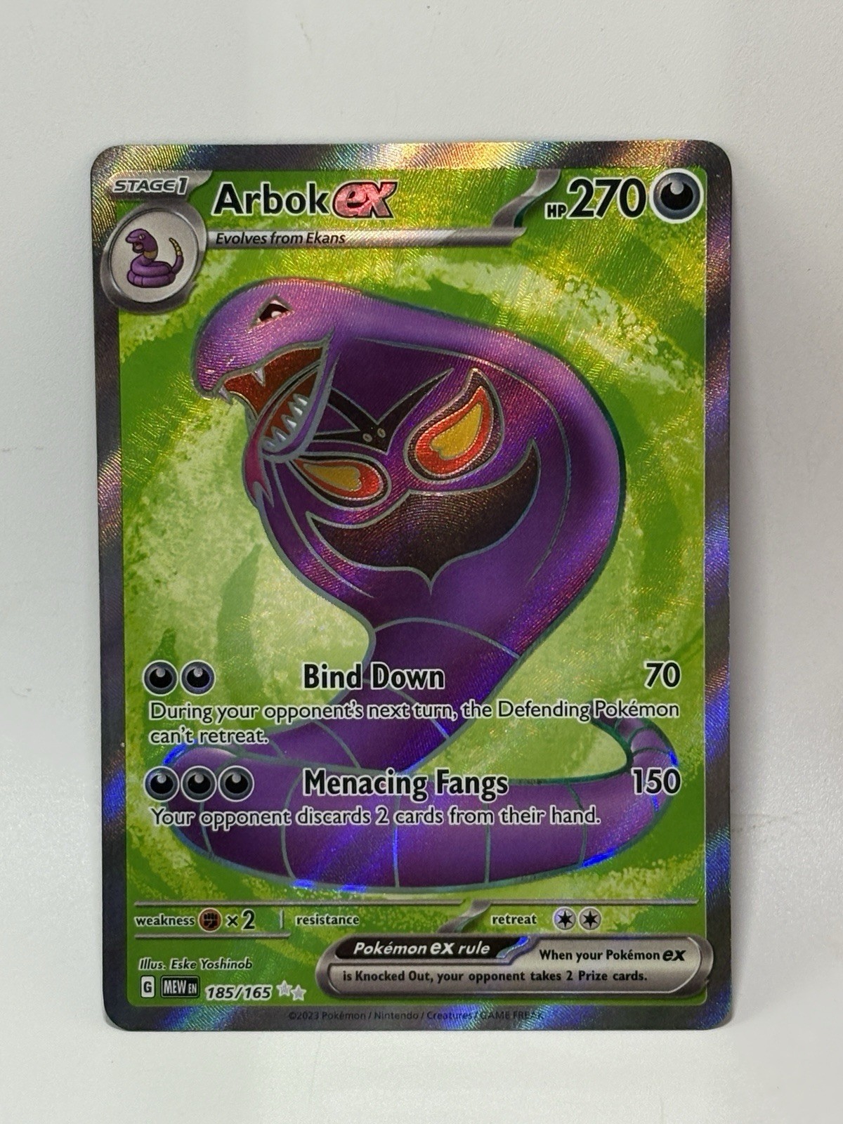Pokemon Card - Arbok ex Scarlet & Violet 151 185/165 Ultra Rare