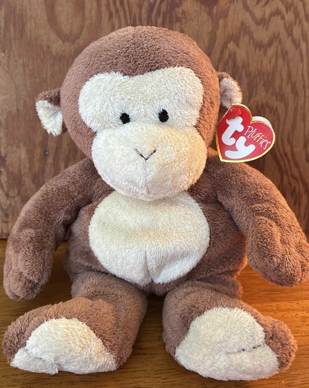 Vintage 2002 Ty Pluffies Dangles The Monkey Plush Toy 10"  NWT