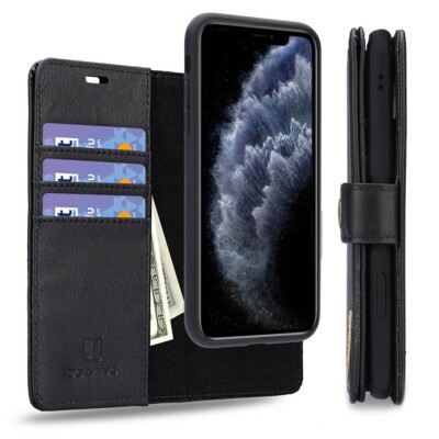 Luxury Genuine Soft Wallet Flip Stand Case Cards Cover Skin For Samsung/iPhone