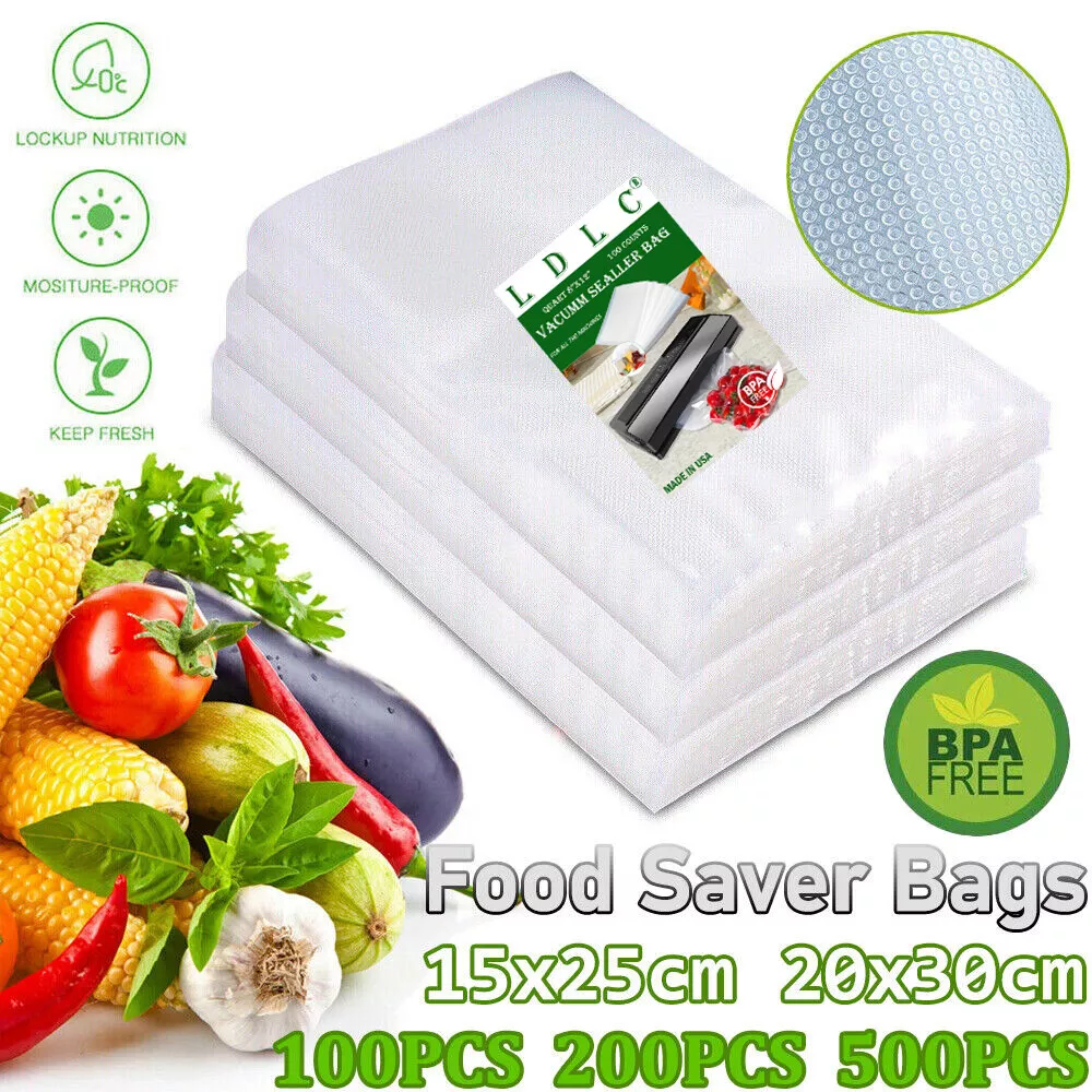 200 Quart 8x12 4 mil Embossed Food Vacuum Sealer Bags - Great for Food  Saver 