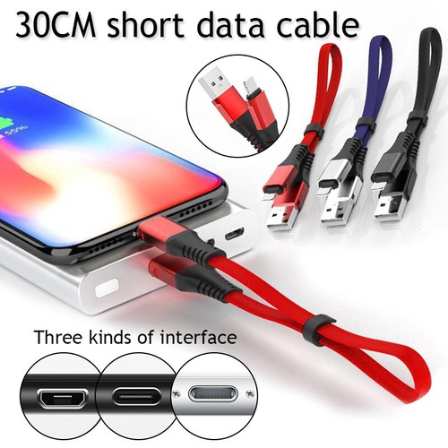 30cm Type C USB FAST Charger Data Sync Cable Short Cord For iPhone Android - Picture 2 of 15