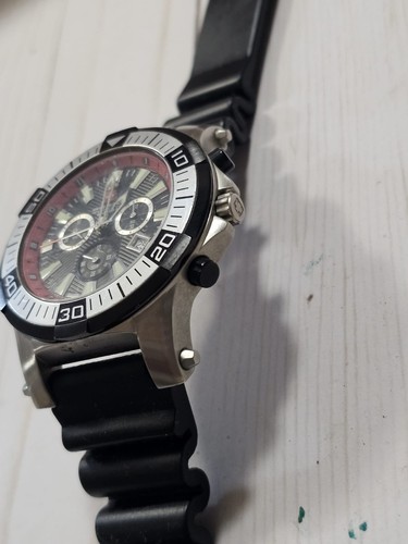 Swiss Military Calibre Men's Hawk Chrono Black Dial / Red Bezel Watch Untested - Picture 8 of 9