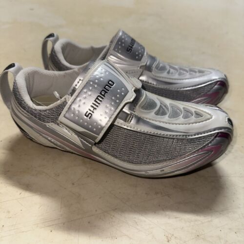 Shimano SH-WT52 Women's Cycling Shoes White Size 5 EU 36 Carbon Triathlon SPD SL - Picture 3 of 13
