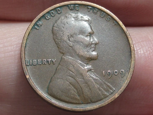 1909 P Philadelphia Lincoln Cent Wheat Penny, VF/XF Details, No VDB