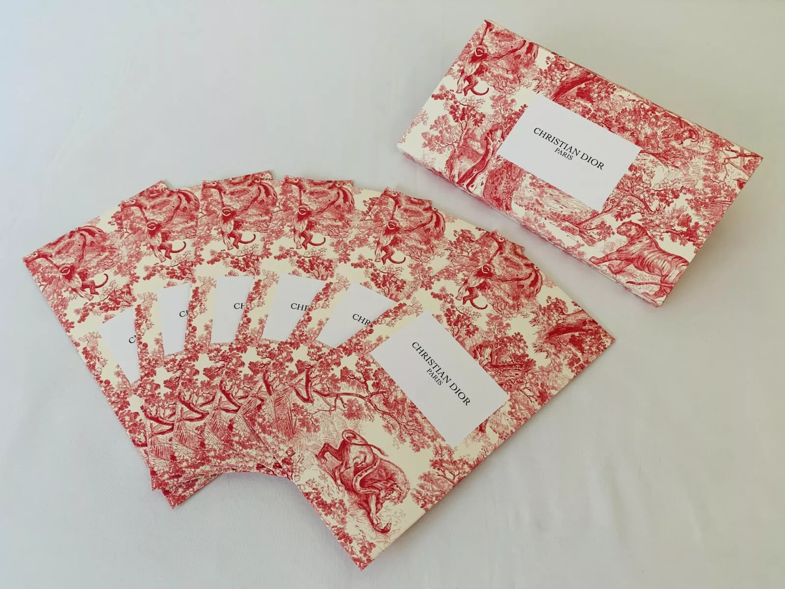 DIOR Toile de Jouy enveloppe pour livre fourre tout bougie sac jet parfum écharpe carnet
