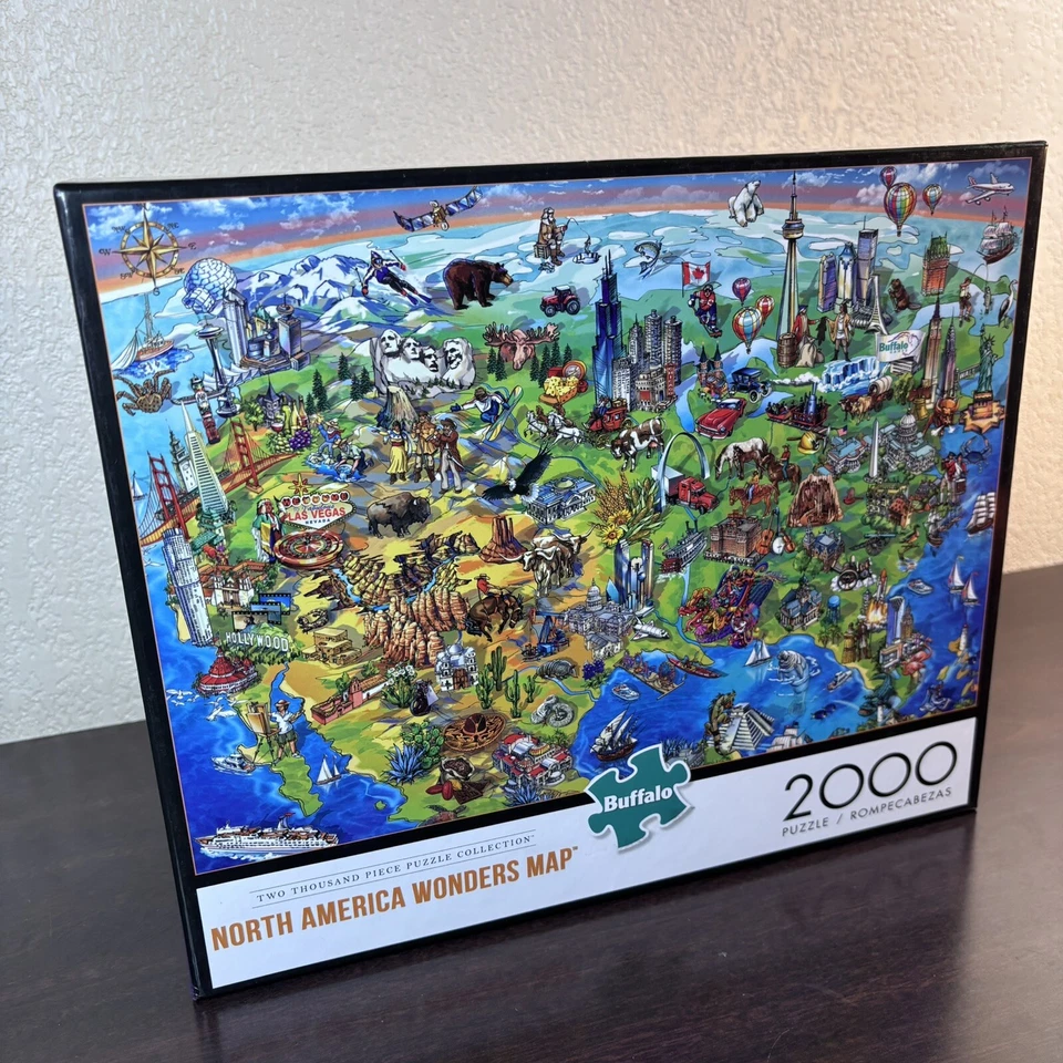 Rompecabezas North America Wonders Map 2000 piezas Buffalo Games Foto 2 de 4