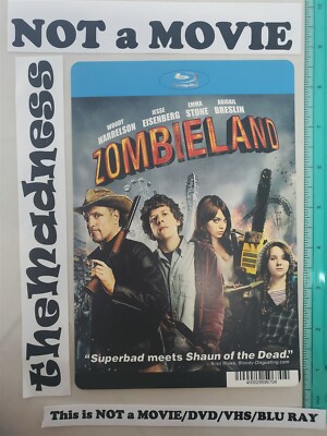 Zombieland Backer Card NOT DVD/MOVIE Jesse Eisenberg Emma Stone Woody Harrelson