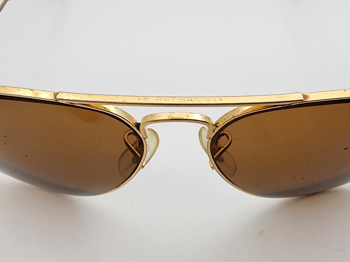 Vintage B&L Ray Ban Bausch & Lomb B15 Brown Gold Plated Aviator