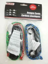 Tool Bench Brand 3 Assorted Bungee Cord Set - one each 12", 18", & 24" Long