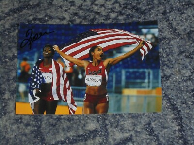 QUEEN HARRISON - OLYMPISCHE ATHLETIN -- POSTKARTE FOTO SIGNIERT. (3)