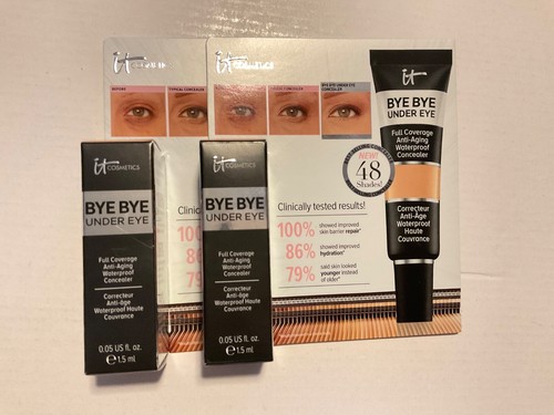 2 IT Cosmetics Bye Bye Under Eye Anti-Ageing Concealer 25 Medium Natural (N) NIB