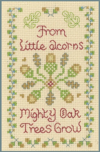 Little Acorns mini Sampler - Cross Stitch Kit on 14 aida great for beginners - Picture 1 of 1