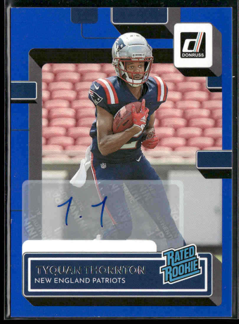 2022 Donruss #322 Tyquan Thornton Rated Rookies Autographs Blue