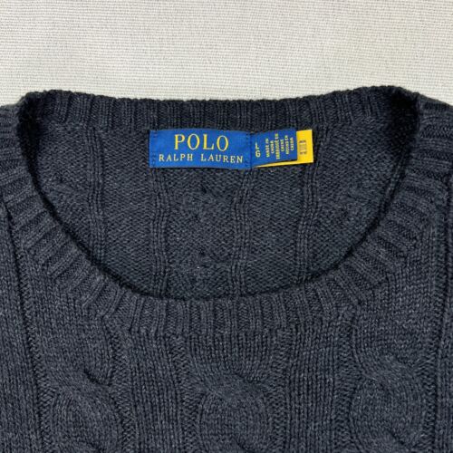 Suéter Polo Ralph Lauren Para Hombre L Carbón 100% Algodón Pescador Tejido con Cable - Imagen 3 de 17