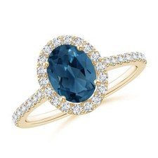 Natural London Blue Topaz Gemstone 925 Sterling Silver Stackable Ring For Girls