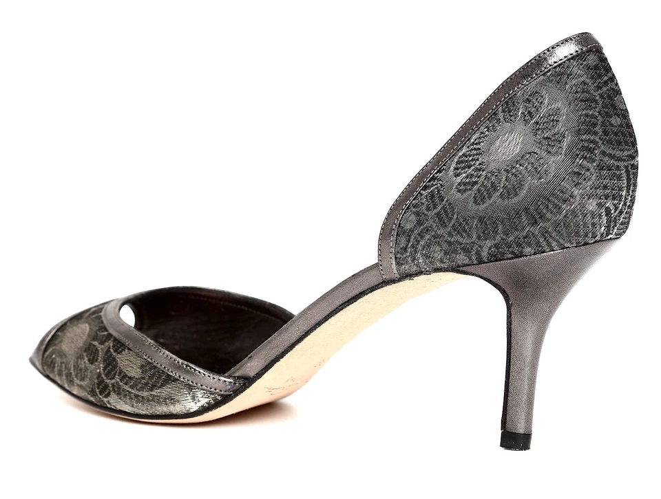 Туфли-лодочки на каблуке с металлическим цветочным узором Oscar De La Renta Z4559* женские размер 8 США / 39 - Изображение 3 из 4