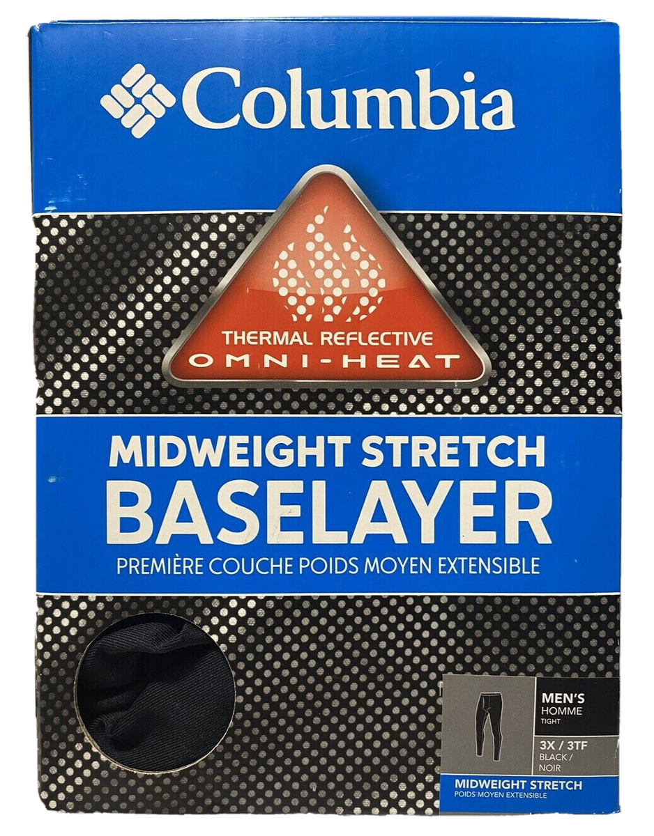 Columbia Midweight Stretch Baselayer Onmi-Heat Thermal Pants Black