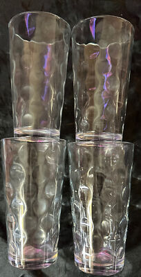 Pasabahce Turkish CIRCLES Glass Set (4) 12 oz   6'' X 3-1/4'' CLEAR
