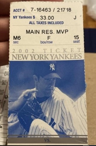 NY YANKEES 9/11/02 Full Unused Ticket 9/11 anniversary memorial unveiling - 第 3/3 張圖片