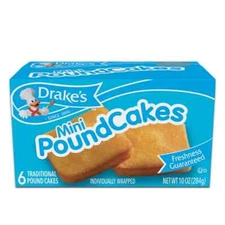 Drake's Mini Pound Cakes 2 BOXES  (12 cakes total)