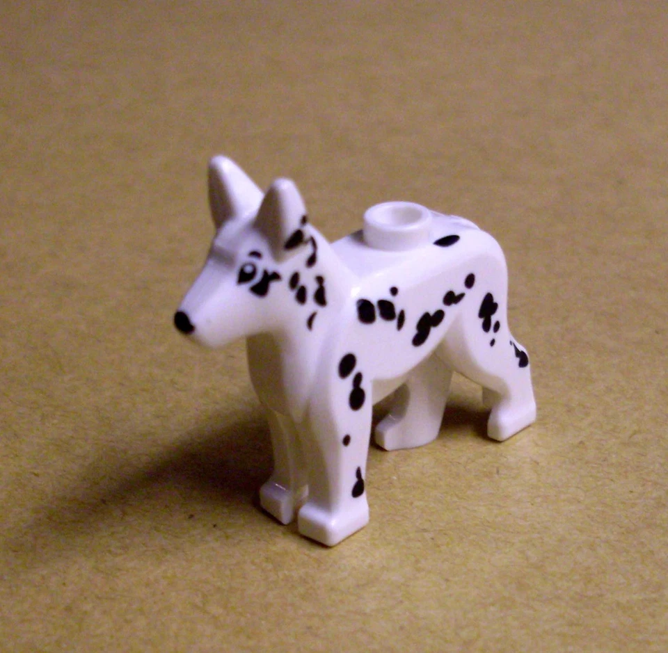 Lego Hund weiss schwarz - Alsatian / German Shepherd - Deutscher Schäferhund Neu - Bild 1 von 1