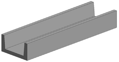 evergreen 266 U-Profil, 350x4,8x1,6 mm - 3/16, 3 Stück