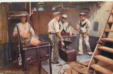 Tuck Postcard Hearts Of Oak 9078 Ser II Naval Blacksmiths