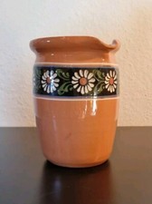 Alter Tonkrug + Florales Muster + Terrakotta Farben + Vase + Küchenkrug 