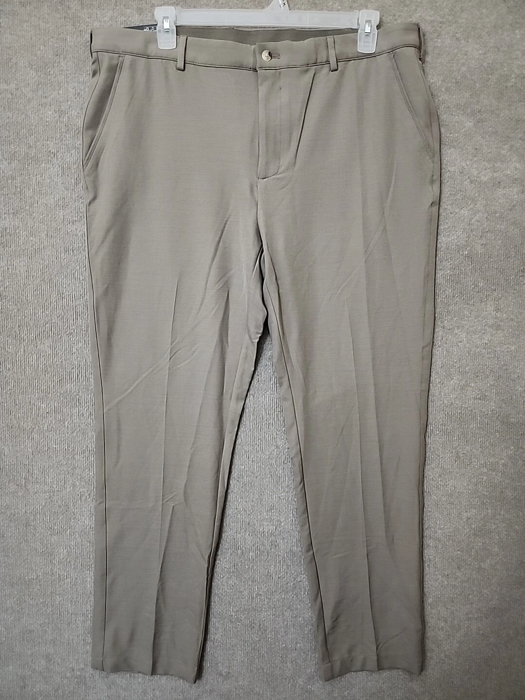 Greg Norman Golf Performance Pants Mens 40x32 Tan Comfort Stretch Waistband NEW