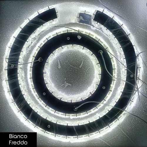 lampadario vetro punti luce lampada a sospensione soffitto cambia colore cristal - Foto 8 di 8