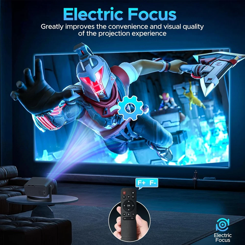5G Smart LED Mini Projector Bluetooth WiFi Projector Home Theater Android & IOS - Image 3 of 4